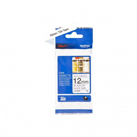 Brother TZe-N231 Labelling Tape Cassette Black on White, 12mm wide, 8m long
