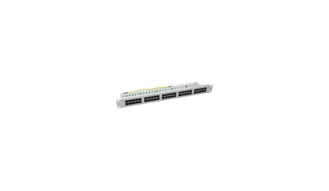 "Patchpanel 50xRJ45 8/4 1HE ISDN, grau, Cat. 3"
