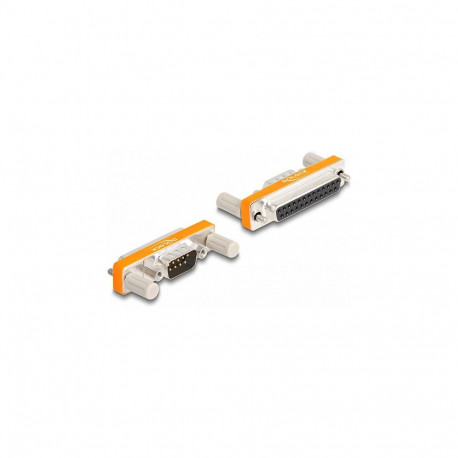 "Adapter D-Sub 9 Pin Stecker mit Muttern zu D-Sub 25 Pin Buchse mit Schrauben"
