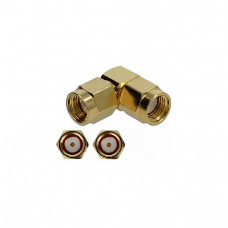 "Delock Adapter RP-SMA Stecker zu RP-SMA Stecker 90° 10 GHz"