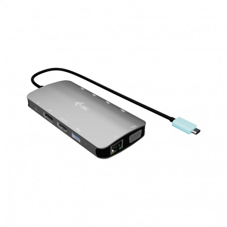 D I-TEC dokkimisjaam USB-C Metal Nano 3x Display 1x DP 1x HDMI 1x VGA 1x GLAN 1x USB-C Gen1 4x USB-A