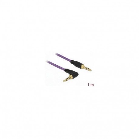 "Klinkenkabel 3,5 mm 4 Pin Stecker > Stecker gewinkelt 1 m violett"