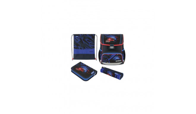 Herlitz Loop Plus High Speed school bag set Boy Polyester Blue, Red