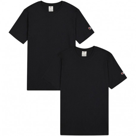 Champion meeste t-särk 220267 KK001 L lühikeste varrukatega 2-pakk, must