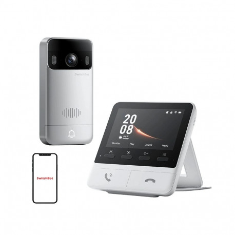 Smart Video Doorbell - SwitchBot 2K HD Camera, 165° Field Of View, 5000 mAh Battery, White