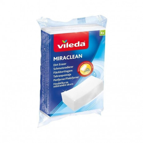 Cleaning Sponge - Vileda Miraclean Magic Sponge 4-Pack, Melamine, White