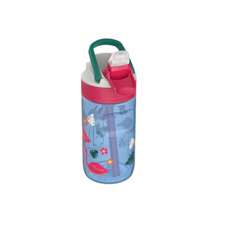 Kids Water Bottle - Kambukka Lagoon 400ml Lockable Lid With Straw Blue Flamingo