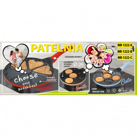 Frying Pan - Maestro 26cm ‘SMILE’ Aluminum Non-Stick Pancake Pan Black