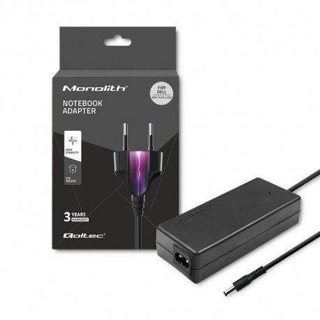 Qoltec 51516.90W toiteadapter Dellile | 90W | 19.5V | 4.62A | 4.5*3.0+pin | +toitekaabel