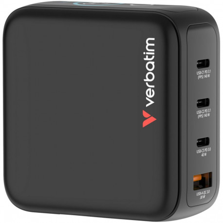 Mini GaN-laadija ekraaniga 140W, must