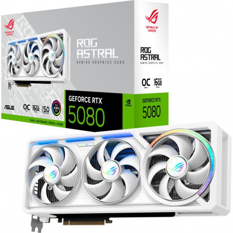 ROG graafikakaart GeForce RTX 5080 ASTRAL GAMING OC DLSS 4 3x DisplayPort 2x HDMI 2.1, valge