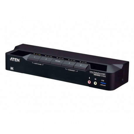ATEN 4-port 8K DisplayPort KVMP USB3.0, audio, cables included