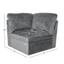 Modular sofa SAMOA 1-seater corner section, grey