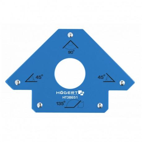 Hogert HT3B651 magnetic welding angle, 22.5kg, 45°/90°/135°, 28mm, steel