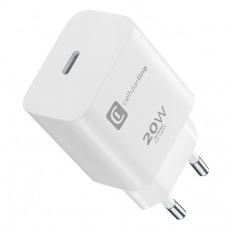 Telefoni laadija Cellular Line USB-C 20W, valge