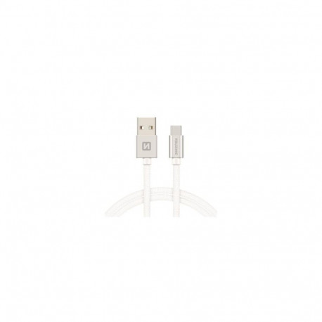 USB kaabel Swissten USB-A - USB-C, 2m, hõbe