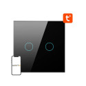 Smart Light Switch ZigBee Avatto ZTS02-EU-B2 2 Way TUYA (black)