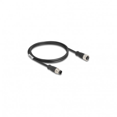 "Delock M12 Kabel D-kodiert 4 Pin Stecker zu Buchse PVC 1 m"