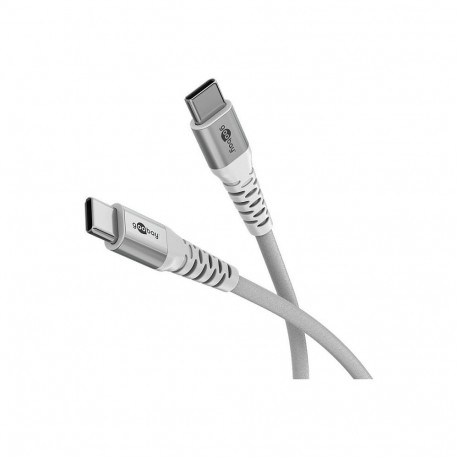 "Goobay USB-C (ST-ST) 2m Anschlusskabel Textilmantel Weiß"