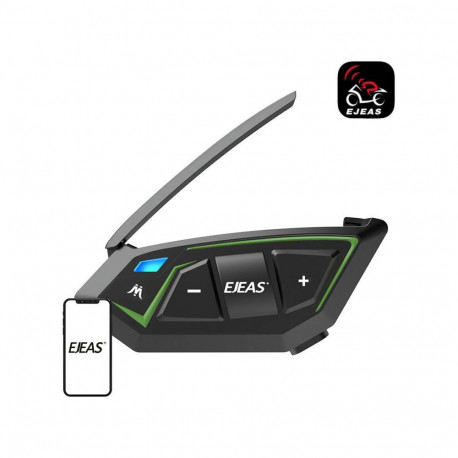 Motorcycle Intercom - EJEAS MS8-SE, 6 Riders, 1000m Range, IP67 Water-Resistant, Black