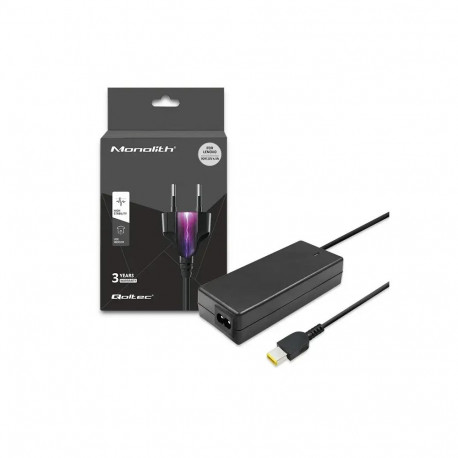 Qoltec Toiteadapter sülearvutile Lenovo 90W | 20V | 4.5A | Õhuke ots+pistik | +toitekaabel