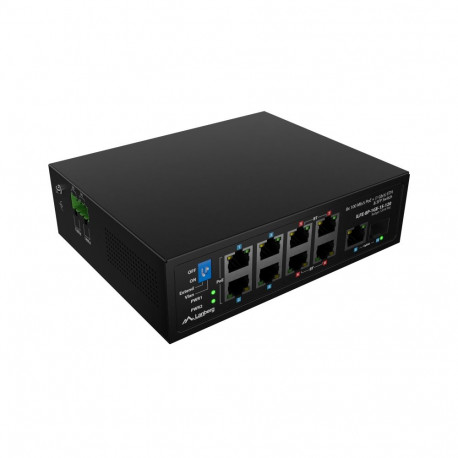 Lanberg | Switch PoE 4xBT 4xAT SFP/ETH Din Unmanagment Fast Ethernet | ILFE-8P-1GE-1S-120 | Unmanage
