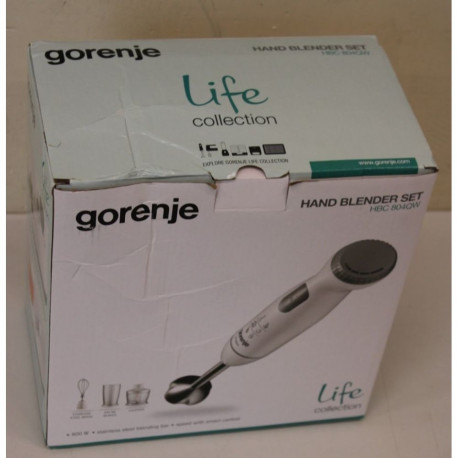 GORENJE SALE OUT. Hand Blender | HBC804QW | Hand Blender | 800 W | Jar capacity 0.5 L | White | DAMA