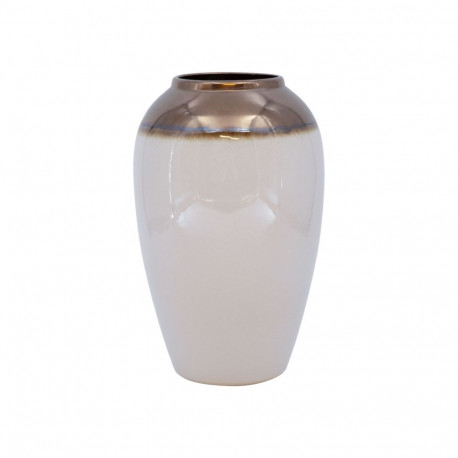 Vaas TITAN STONE D17xH27cm, valge/kuld