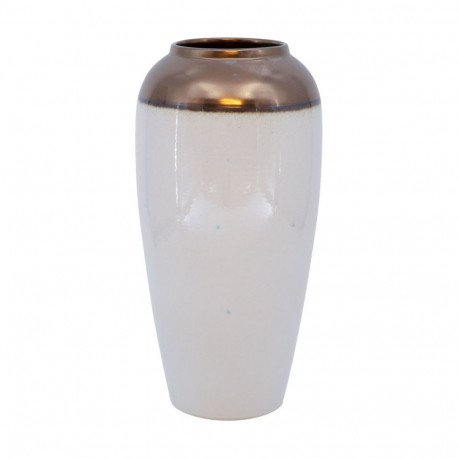 Vaas TITAN STONE D17xH32cm, valge/kuld
