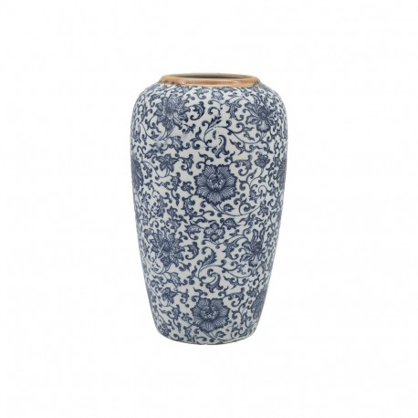 Vase TITAN STONE D17xH27cm, blue flower