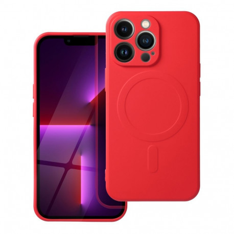 Case for Samsung A27 Silicone Mag Cover compatible with MagSafe (camera protection) red
