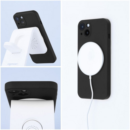 Case for Samsung A27 Silicone Mag Cover compatible with MagSafe (camera protection) black