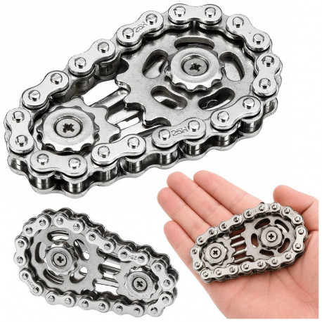 Fidget Spinner Łańcuch Zębatki Antystresowy Stal Nierdzewna Srebrny