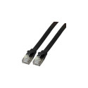 "EFB RJ45 Flachpatchkabel Cat.6A U/FTP PVC schwarz 1m"