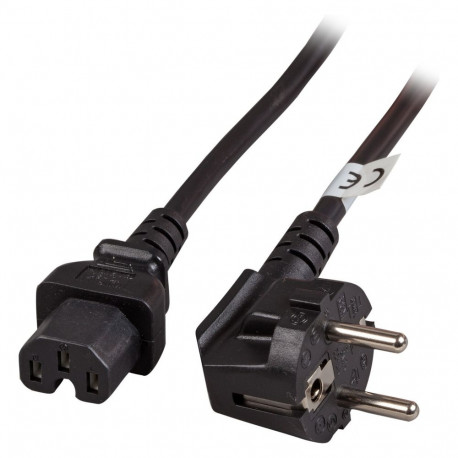 "EFB Warmgerteleitung CEE 7/7 90 auf C15, schwarz, 3 m, 3 x 1,00 mm H05RN-F (Gummi)"