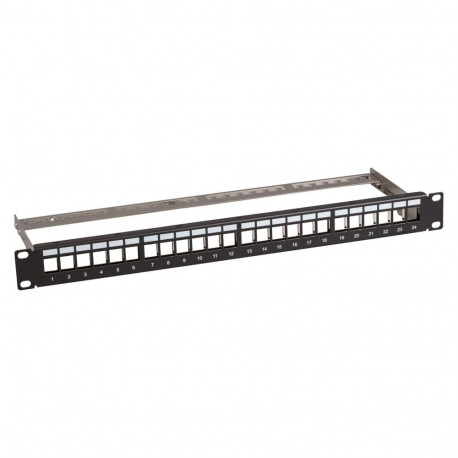 EFB jaotuspaneel 19" 1HE 24-port metallist 24x keystone slimline CAT6a, hall