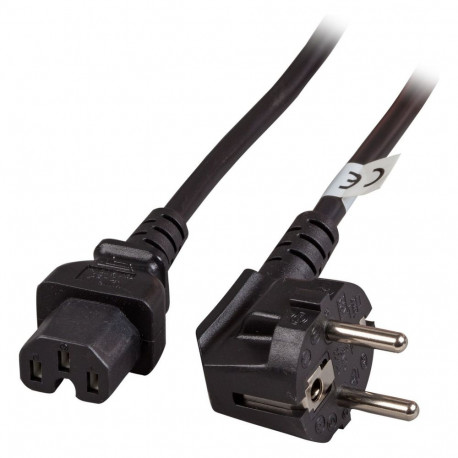 "EFB Warmgerteleitung CEE 7/7 90 auf C15, schwarz, 2 m, 3 x 1,00 mm H05RN-F (Gummi)"