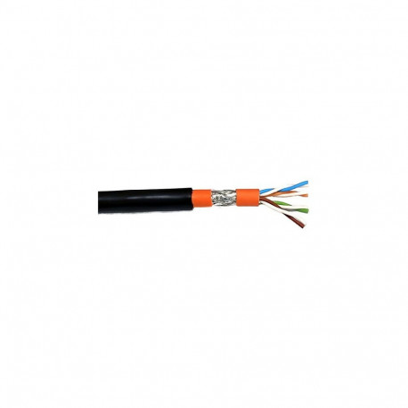 Cat.7 sise-/väliskaabel 1200MHz AWG23 S/FTP, PE-kest, CPR Fca, sise Dca, must ja oranž, 25m