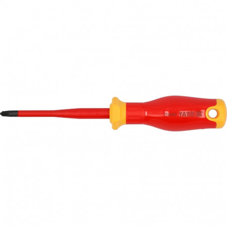 Yato Screwdriver YT-282661, 1000V, 100mm, SL/PH2, S2 steel, PP/TPE handle, for electrical work