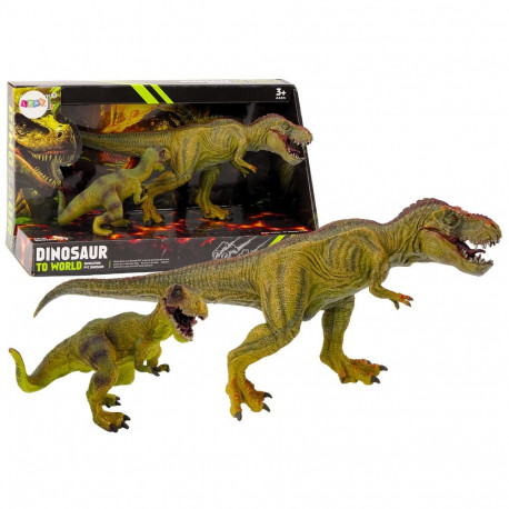 Dinosaurusefiguurid tyrannosaurus, 2-osaline komplekt koos väikese lisaga