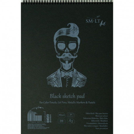 Sketch pads Authentic Black "SMLT ART" A4 165g 30sh black