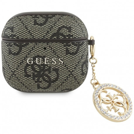 Guess Guess 4G Strass Charm Case for AirPods 4 - Brown
