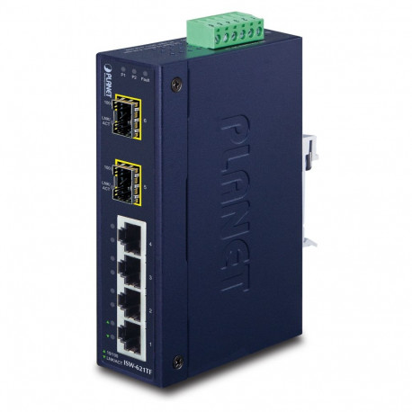 PLANET ethernet-lüliti 4+2 100FX SFP tööstuslik -40~75