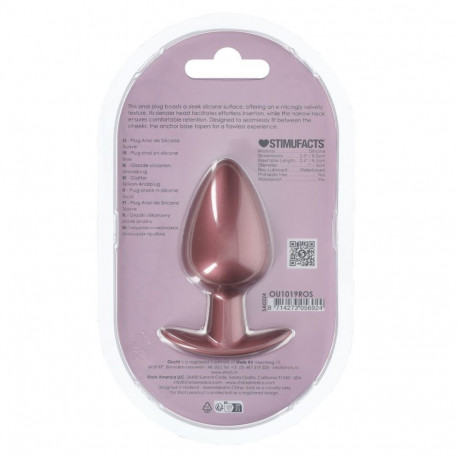 suur sile silikoonist anaalplug 3.5/8,9cm, roosakuldne