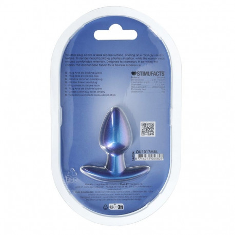 anaalplug väike sile silikoonist 2.6/6,5cm, metalliksinine