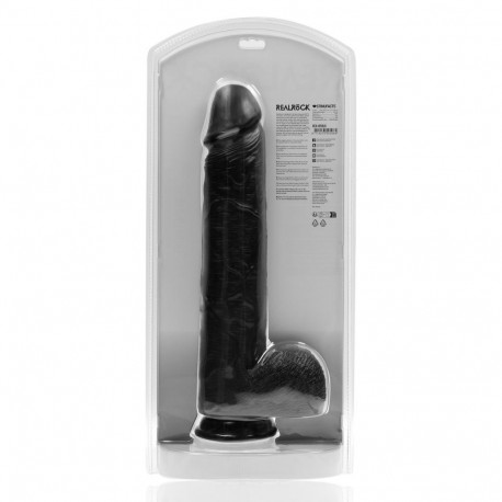 ekstra suur sirge dildo pallidega 15/38cm, must