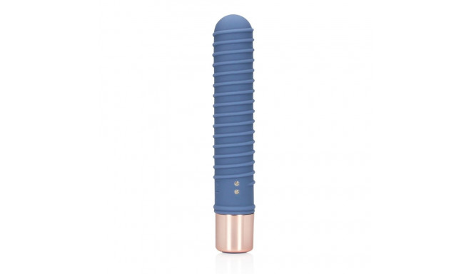 vibraator mini ribitud, sinine