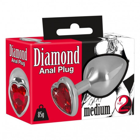 Diamond Serce anaalplug alumiiniumist 8,2cm