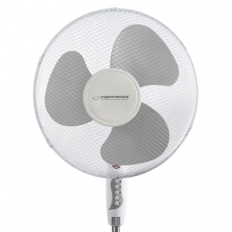 Household Fan - Esperanza EHF001WE 40 cm 3 Speeds Tilt Adjustment LED Indicators Grey, White