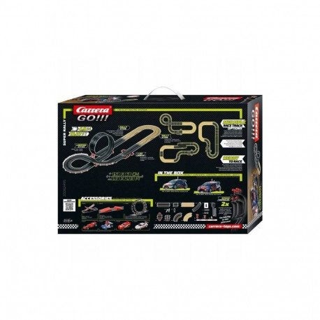 Vehicle & Track Set - Carrera Super Rally Track 4.9 m With 2 Controllers And Vehicles Black Red Blue